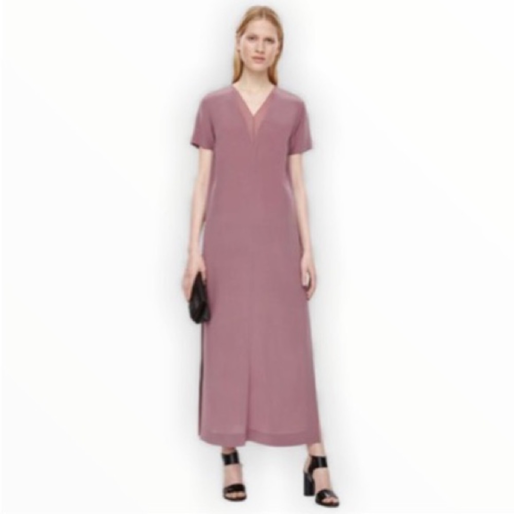 COS V Neck Minimalist Silk Dress.